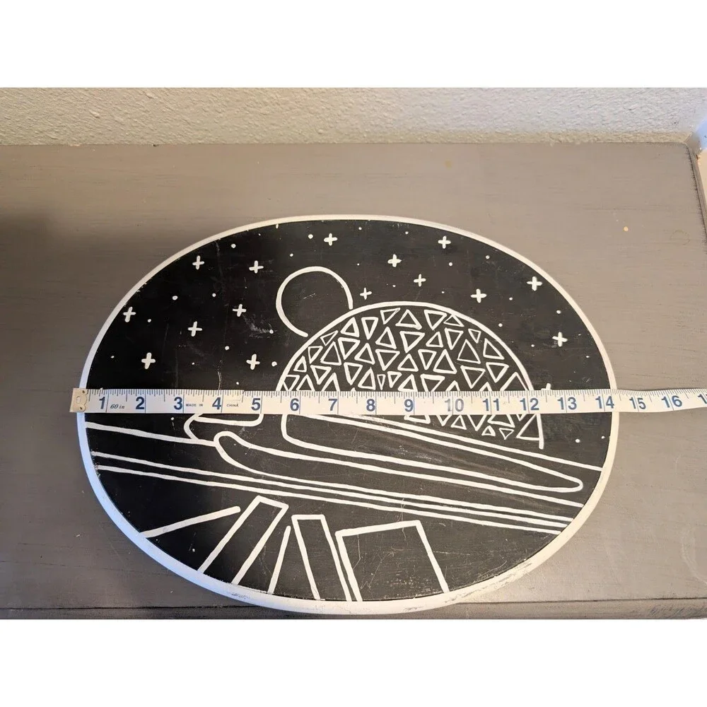 Epcot-Inspired Hand-Painted Wood Wall Art | Spaceship Earth Monorail Disney